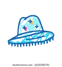 embellished hat diy fashion handmade doodle icon sketch vector. embellished hat diy fashion handmade sign. isolated symbol illustration