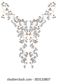 Embellished neck print in vector.