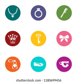Embellishment icons set. Flat set of 9 embellishment vector icons for web isolated on white background