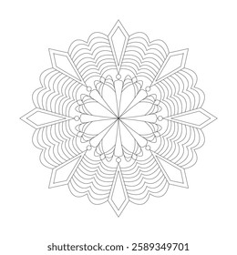 Embellishments Energetic Mandala coloring book page for Kids. Easy Mandala Coloring Book Pages for Adults to Relax, Experiences Give Relief. Resizeable Vector File