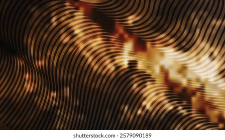 Ember Waves, An Abstract Composition of Fluid Lines and Warm Tones, Intersecting With Soft, Glowing Highlights to Create a Dynamic and Hypnotic Visual,