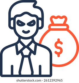 Embezzlement Icon Color Line Vector Illustration