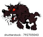 Embittered big brown dog runs to attack