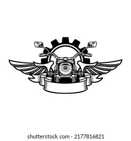 Embleem template with winged motorcycle. Motorcycle, Biker Monogram, Big Bike Monogram, Chopper Monogram 
