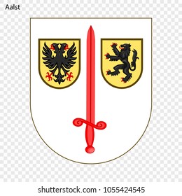 Emblem of Aalst. City of Belgium. Vector illustration
