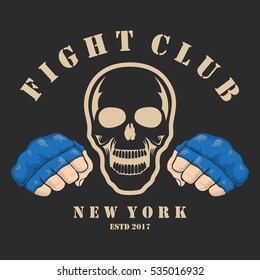 emblem about fighting club. Monochrome graphic style
