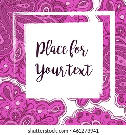 emblem with abstract pattern in the style of boho and place for text