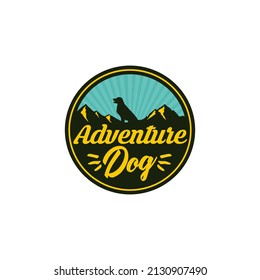 Emblem Adventure Dog Logo Design Stock Vector (Royalty Free) 2130907490 ...