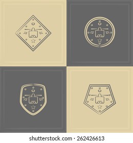 emblem of the airplane. element of corporate identity. vector format.