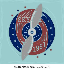 emblem of the airplane, and the flight of love. vector format.