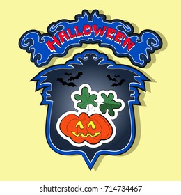 Emblem of All Saints Day. Icon for Halloween. Vector illustration