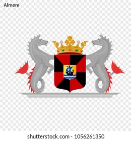 Emblem of Almere. City of Netherlands. Vector illustration