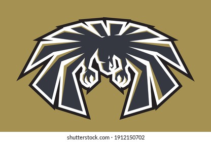 Emblem american eagle for sport college team. Esports gaming logo design wild bird to professional backetball or football. Vector illustration. 