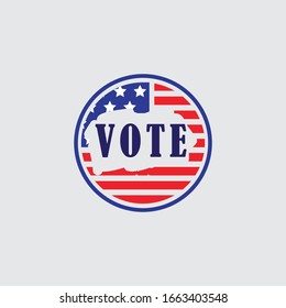 Emblem of  American Election day, Vector, logo template, united states vote, banner design, Election voting poster. Political election campaign.