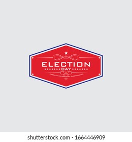 Emblem of  American Election day, Vector, logo template, united states vote, banner design, Election voting poster. Political election campaign.
