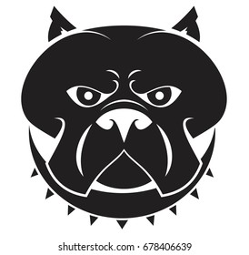 emblem American Staffordshire Terrier in a spiky one collar vector