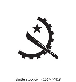 The emblem of the Angolan state is isolated on a white background