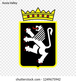 Emblem of Aosta Valley, province of Italy. Vector illustration