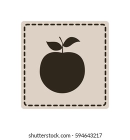emblem apple fruit icon, vector illustraction design image