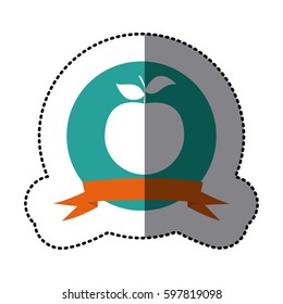 emblem apple fruit icon, vector illustraction design