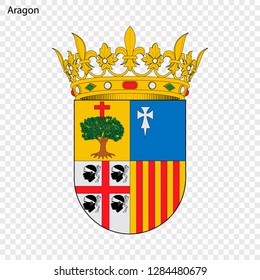 Emblem of Aragon, province of Spain. Vector illustration