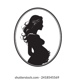 Emblem associated with pregnancy hand-drawn vector image without AI
