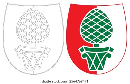 Emblem Of Augsburg Vector Illustration. City Of Germany
