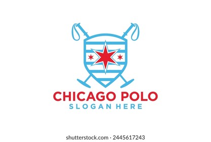 Emblem badge Chicago polo logo, chicago polo logo vintage retro style	
