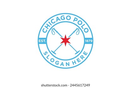 Emblem badge Chicago polo logo, chicago polo logo vintage retro style	
