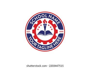 Emblem-Logo-Design-Vorlage für Schulen, Universitäten