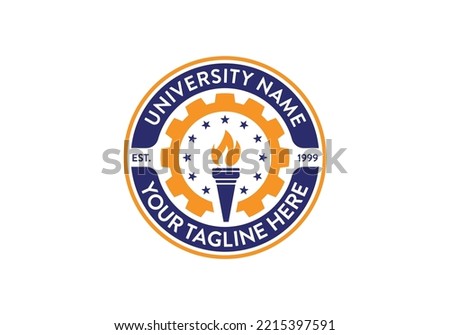 Emblem badge logo design template for school, university