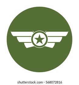 Emblem badge showing military rank, icon vector illustration
