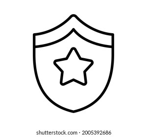 emblem badge star shield single isolated icon with outline style