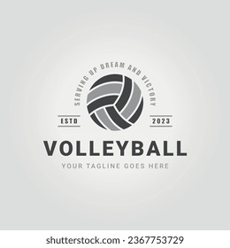 emblem badge volleyball championship logo icon vector design illustration
