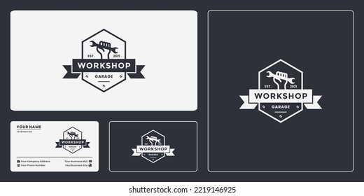 emblem badge workshop logo design vintage