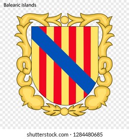 Emblem of Balearic Islands, province of Spain. Vector illustration