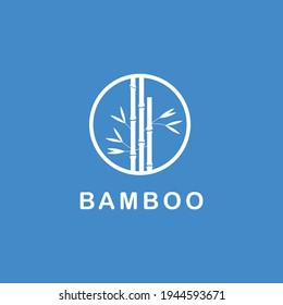 emblem bamboo logo design vector