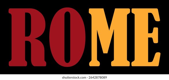 Banner do emblema Itália capital Roma bandeira símbolo ilustração vetorial isolado. Sinal patriótico da cidade na Itália República, Europa, UE. Viagem lembrança Roma adesivo. Turistas T-shirt impressão carimbo