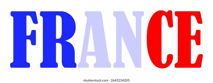 Emblema banner state França bandeira símbolo nacional vetor ilustração isolado. Sinal patriótico de Estado na Europa, UE. Viagem e viagem souvenir France adesivo para turistas. União Europeia. Impressão em camiseta.