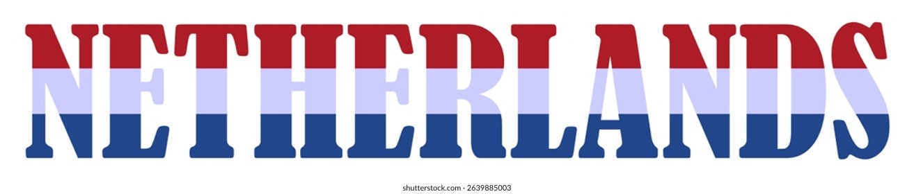 Emblem banner state Netherlands flag national symbol vector illustration isolated. Patriotic sign of state in Europe, EU member. Travel and trip souvenir Netherlands sticker for tourists. Holland.