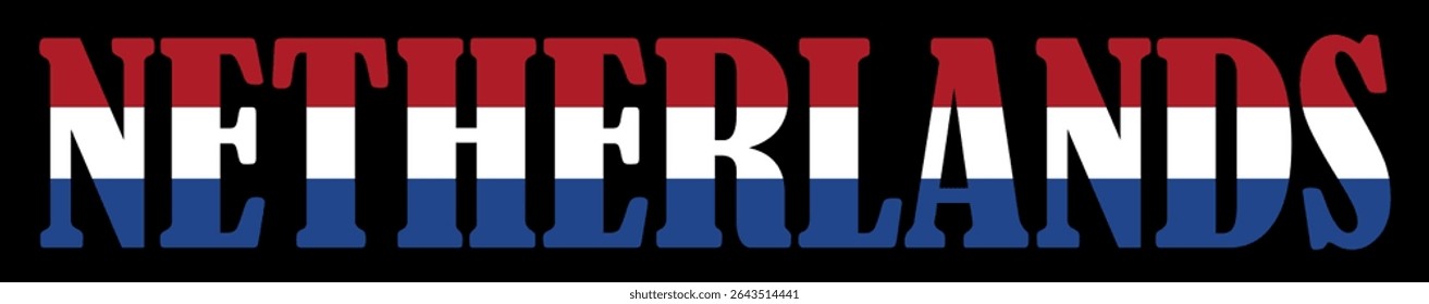 Emblem banner state Netherlands flag national symbol vector illustration isolated. Patriotic sign of state in Europe, EU member. Travel and trip souvenir Netherlands sticker for tourists. Holland.