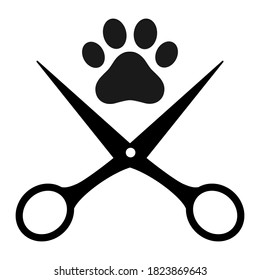 emblem for barbershops and beauty salons for animals on white background