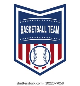 Emblem with baseball ball. Design element for logo, label, emblem, sign, badge. Vector illustration