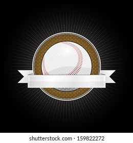 emblem for the baseball with ribbon for your text