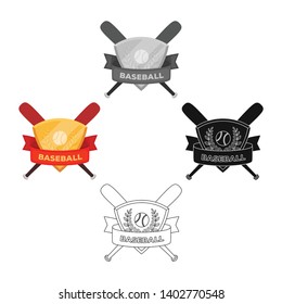 Emblem. Baseball single icon in cartoon,black style vector symbol stock illustration web.