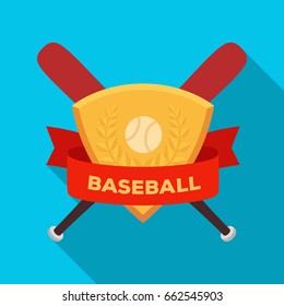Emblem. Baseball single icon in flat style vector symbol stock illustration web.