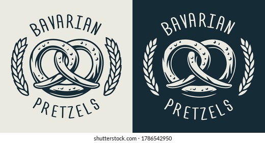 Emblem Of Bavarian Pretzel For Beer Festival Or Bread Logo