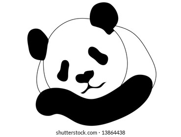 Emblem of a bear the panda, kind, fluffy