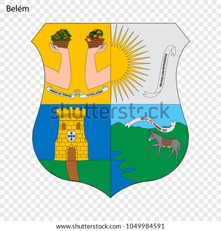 Emblem of Belem. City of Brazil. Vector illustration