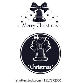 The emblem of a bell. Christmas bell. Vector illustration